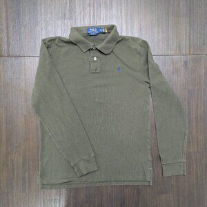 Polo Ralph Lauren | Youth XL Olive Green Long Sleeve Polo with Blue Pony